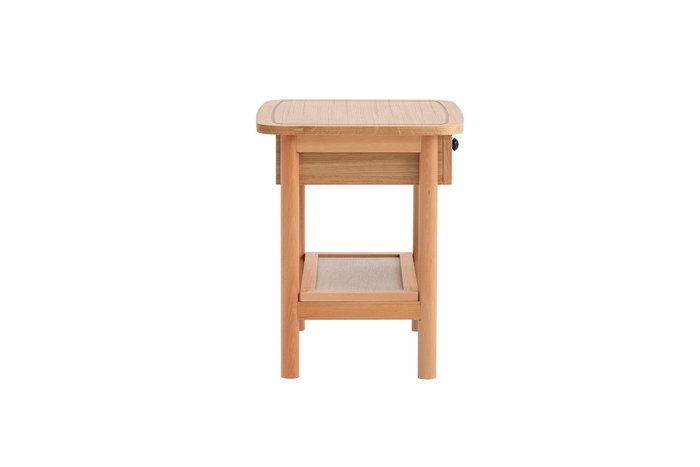 Hanah Home Daisy Drawer Mesa de Noche Natural y Madera
